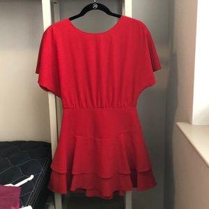 Palmira short sleeve tie-back tiered ruffle dress